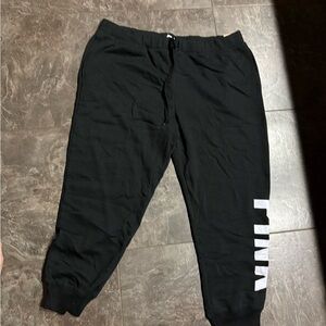 Victoria's Secret Black Joggers with White Logo